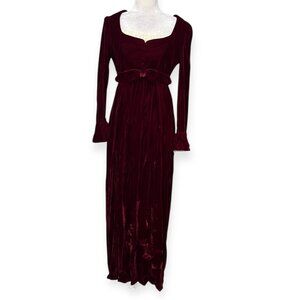 Vtg Lorrie Deb San Francisco Velvet Gown S Women’s Burgundy Maxi Dress Lace 70s